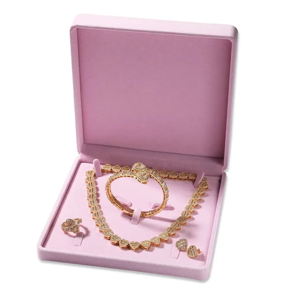 4 pc baguette heart set - BizaarFashionCrush