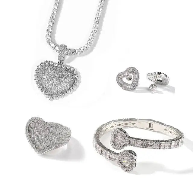 5 pc baguette heart set - BizaarFashionCrush