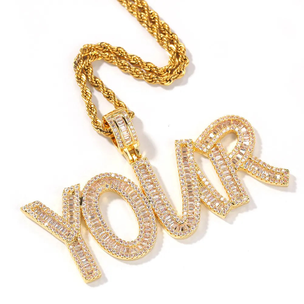 Baguette name necklace - BizaarFashionCrush