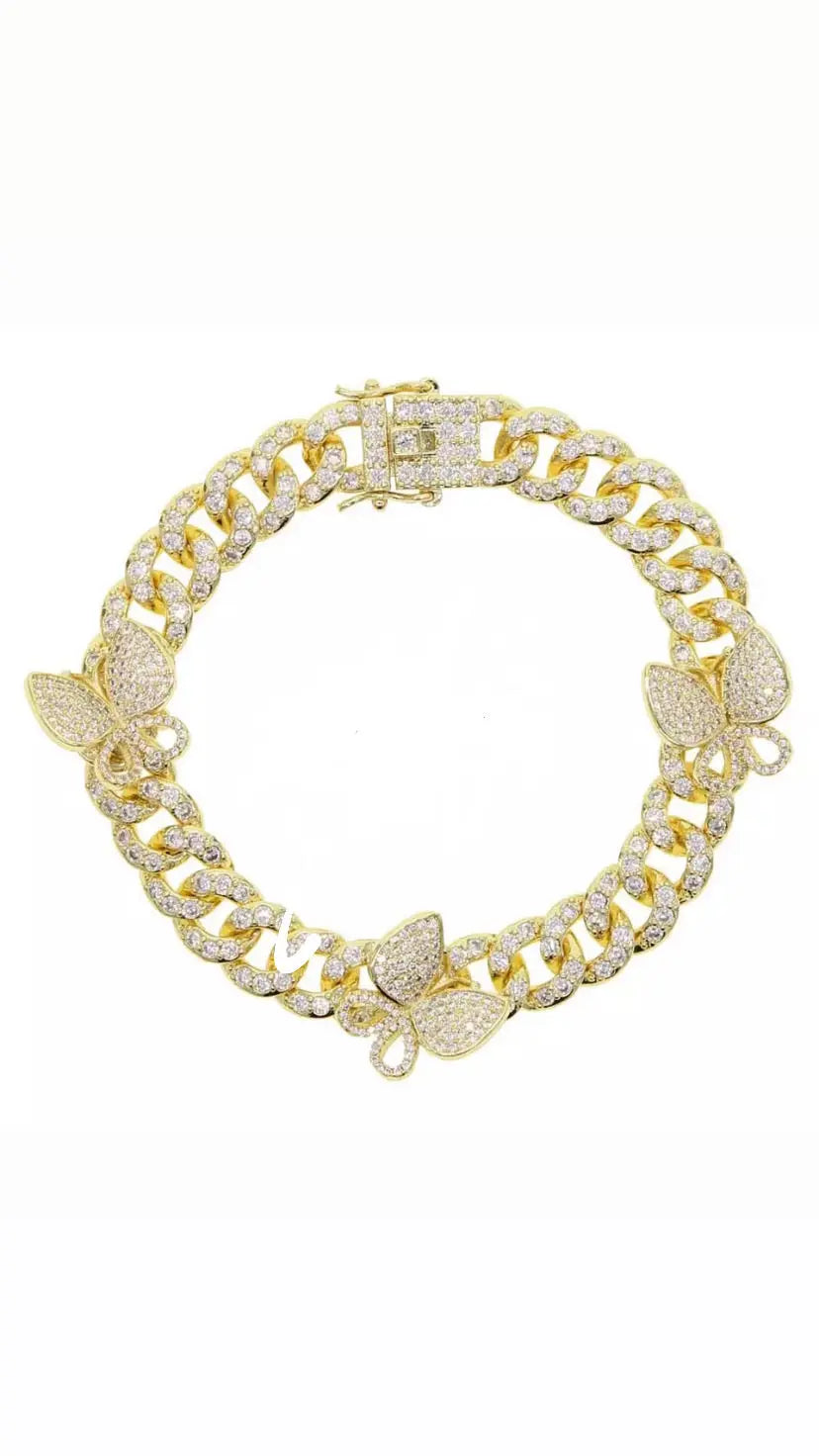 Butterfly Cuban anklet/bracelet - BizaarFashionCrush