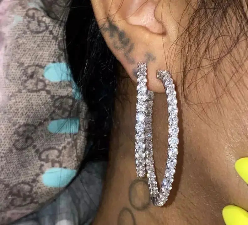 Chunky diamanté hoops - BizaarFashionCrush