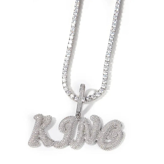 Double Letter Icy  name necklace - BizaarFashionCrush
