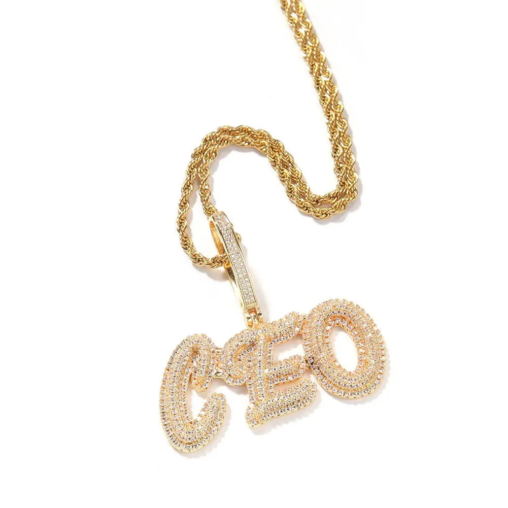 Double Letter Icy name necklace - BizaarFashionCrush