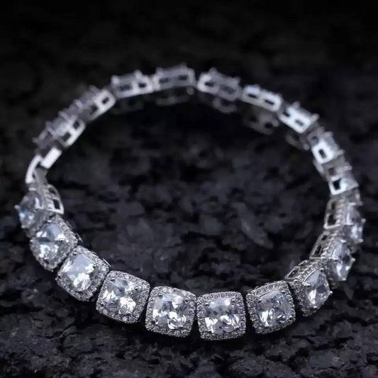 Icy square diamanté bracelet - BizaarFashionCrush
