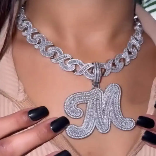 Infinity Cuban initial necklace - BizaarFashionCrush