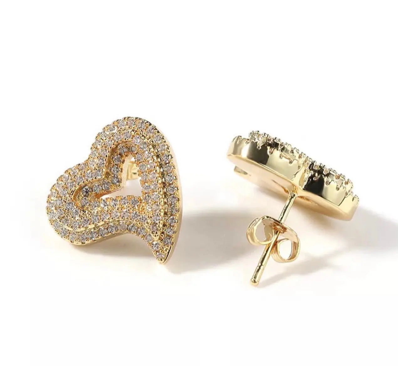 Open heart stud earrings - BizaarFashionCrush