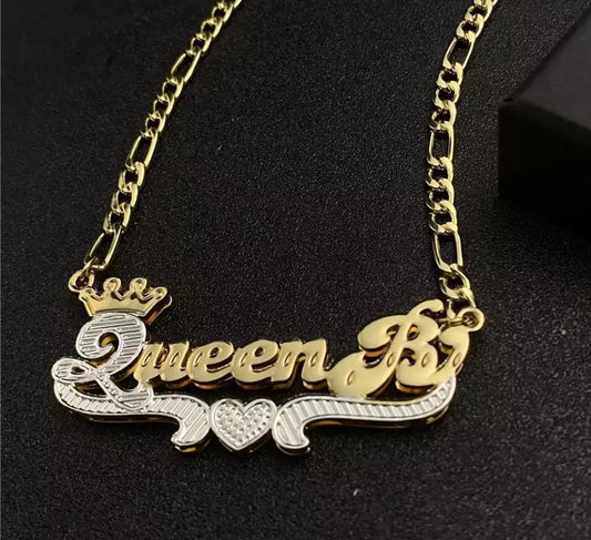 “QueenB” style custom name necklace - BizaarFashionCrush