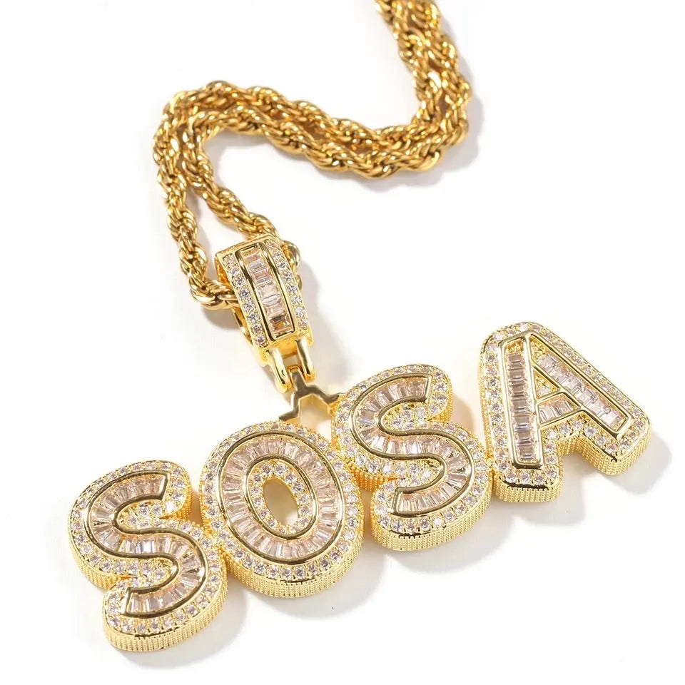Small baguette name necklace - BizaarFashionCrush