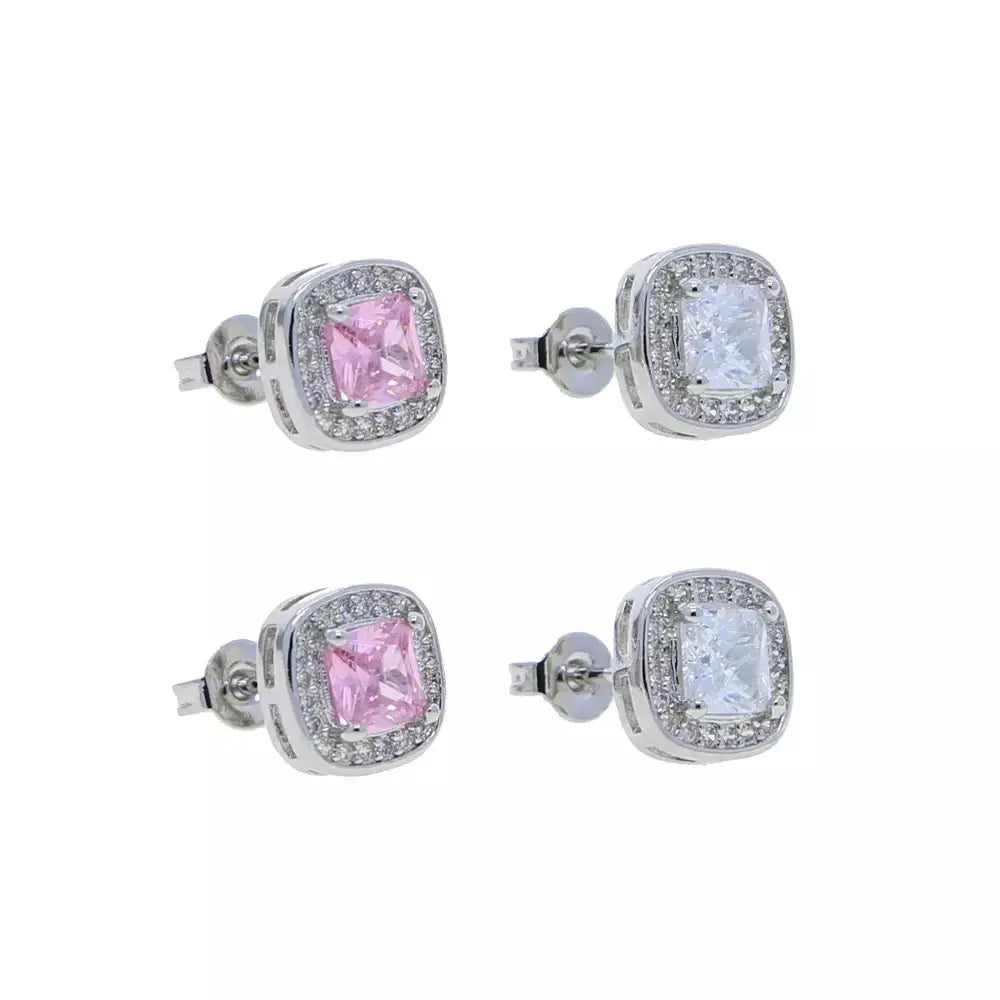 Square baguette stud earrings - BizaarFashionCrush