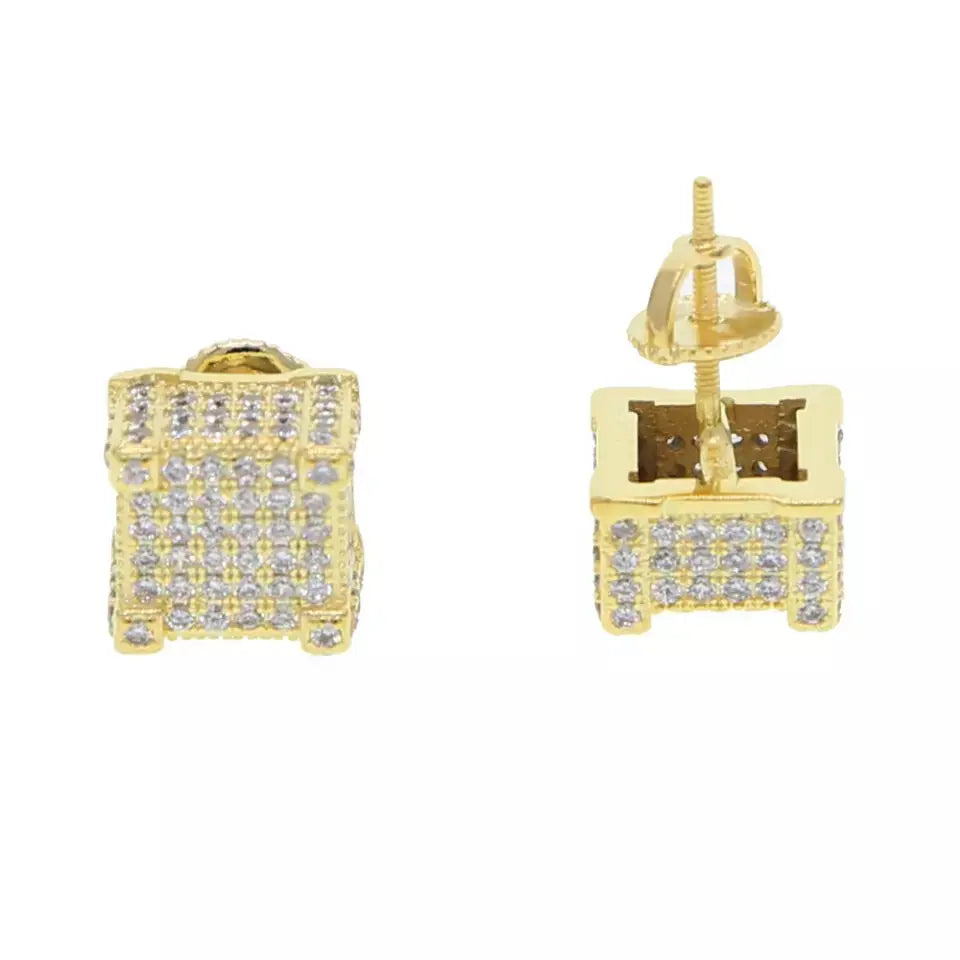 Square crystal stud earrings - BizaarFashionCrush