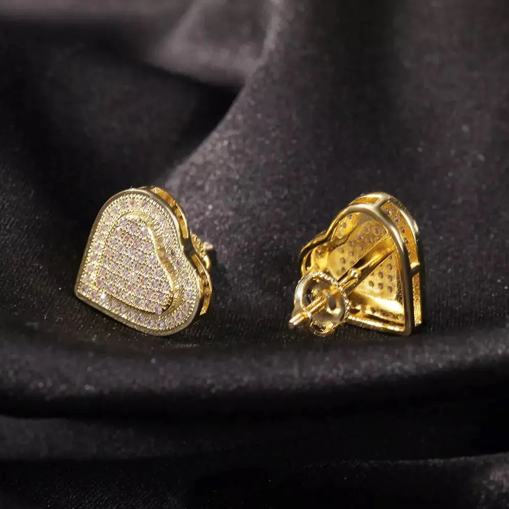 Two layered heart stud earrings - BizaarFashionCrush