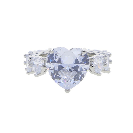 Baguette heart engagement ring