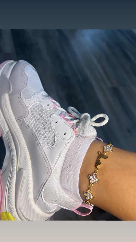 Bling clover bracelet/anklet