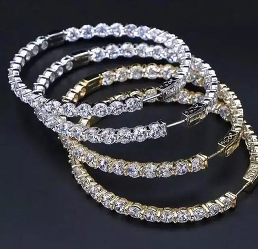 Chunky diamanté hoops - BizaarFashionCrush