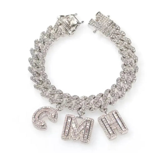 Custom baguette Cuban link bracelet/anklet - BizaarFashionCrush