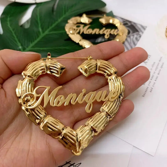 Heart bamboo earrings - BizaarFashionCrush
