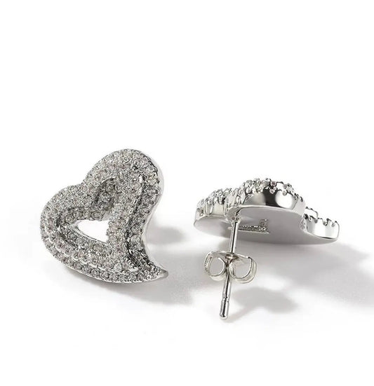 Open heart stud earrings - BizaarFashionCrush