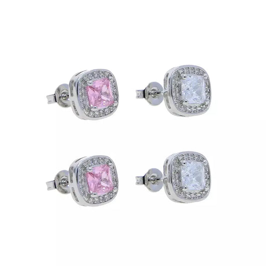 Square baguette stud earrings - BizaarFashionCrush