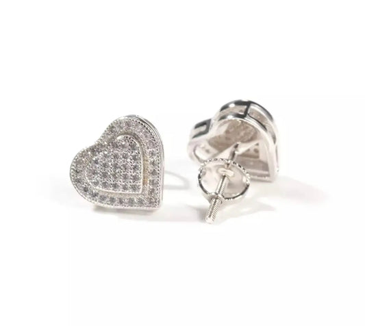 Two layered heart stud earrings - BizaarFashionCrush